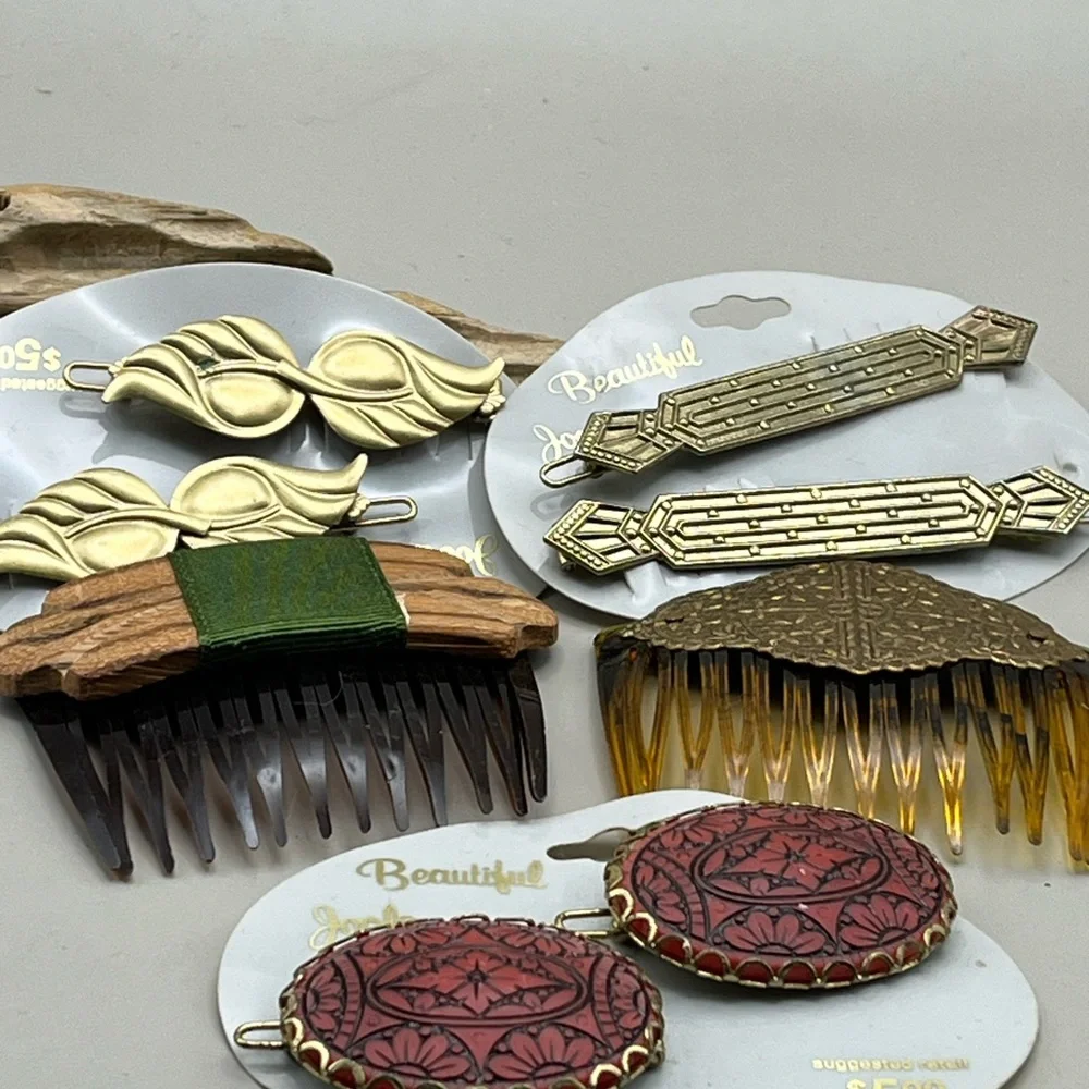 Vintage Hair Comb and Clip Set